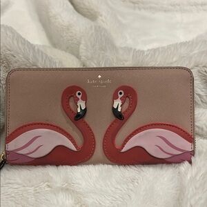 Kate Spade Pink and Red Flamingo Wallet